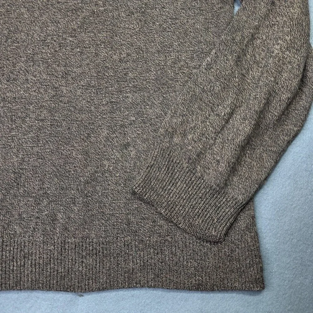 Banana Republic Sweater Men XL Brown Silk Cashmere Half Zip Pullover Vintage